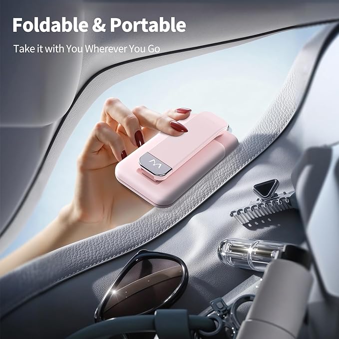 iWALK Magnetic Cell Phone Stand for Desk, Angle and Height Adjustable Mobile Phone Holder, Foldable Magnet Stand for iPhone 17 16 15 14 13 12 Pro Max and iPad, Cell Phone Holder for Samsung, Pink