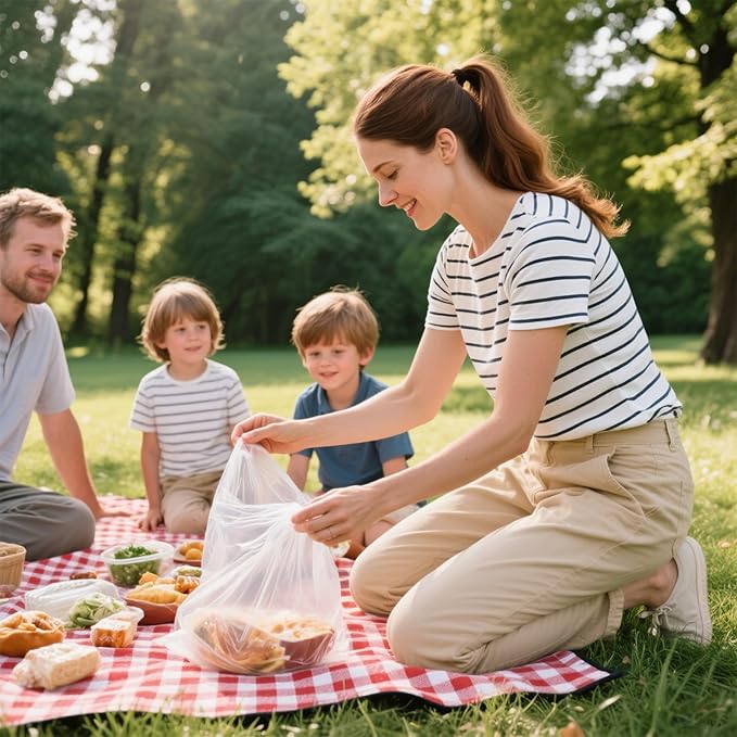Food Storage Bags, 2 Rolls 12x16 Clear Plastic Produce Bags Roll for Food Storage, Bread, Vegetables, Fruit, and More, 350 Bags/Roll