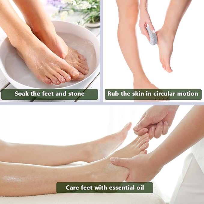 4-Pack Natural Pumice Stone for Feet, Borogo Lava Pedicure Tools Hard Skin Callus Remover for Feet and Hands - Natural Foot File Exfoliation to Remove Dead Skin, Heels, Elbows, Hands