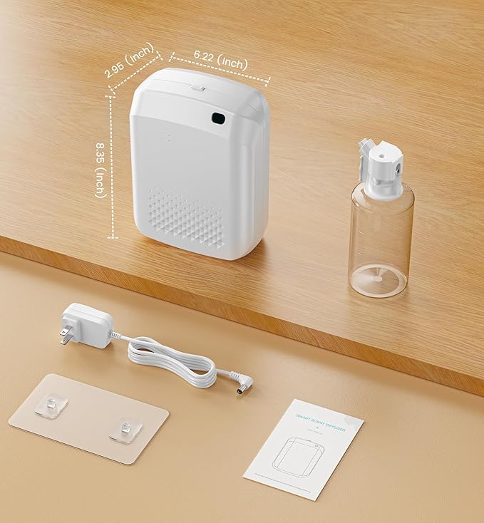 Waterless Essential Oil Diffuser 3000 Sq.Ft Coverage for Large Home Hotel Office, 400ml Cold Air Scent Machine for Aromathrapy, Bluetooth App Control, Quiet No-Noise Aroma Diffuser Wall Amount