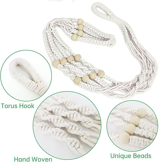 2 Pack Plant Hanger - 29.5" & 23.5" Hanging Planters, Handmade Cotton Rope Plant Holder Fits 3.9"-11.8" Flower Pots Indoor & Outdoor Boho Home Decor (POTS NOT Included)