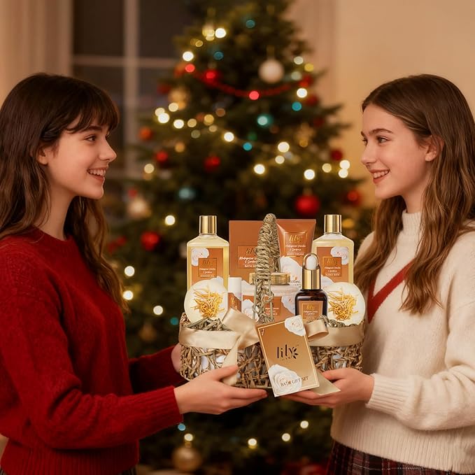 Christmas Gifts for Women - 10-Piece Honey Almond Bath and Body Gift Set for Women Spa Gift Basket Self Care Kit with Bath Bomb | Mothers Day, Birthday Gifts, All Occasion Holiday Present