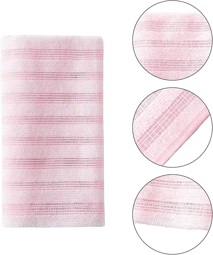 Bathroom Bath Towel, Soft Scrubber, Quick Dry Absorbent Fabric, Long Handle Back Scrub, Personal Care Tool for Shower Tub Sauna Home Daily Family Women Friends