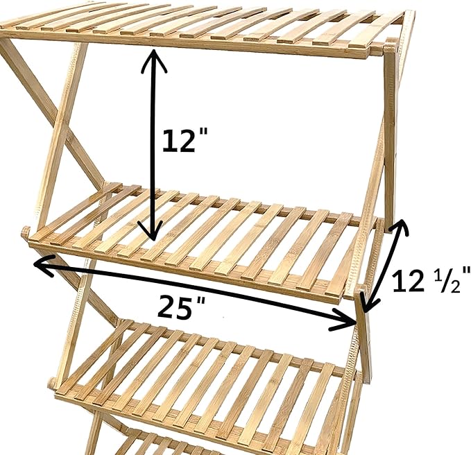 Ferry Morse Pop-up Multi-Tier Bamboo Indoor Plant Stand with Outdoor Roof/Cover Bundle