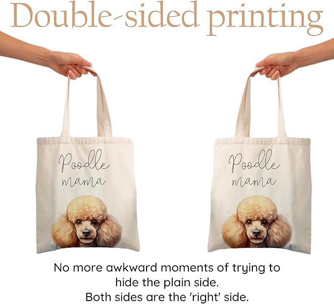 Dog Mama Tote Bag – Cute Dog Lover Canvas Bag, Reusable Shopping Shoulder Bag for Women, Pet Mom Gift,