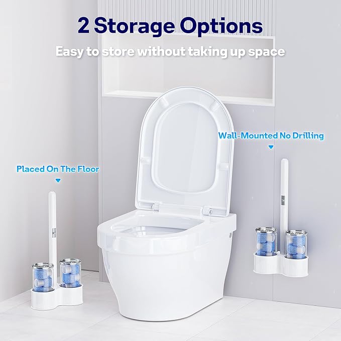 8 Pack Pumice Stone Toilet Bowl Set with 18 in Extra Long Handle,White Holder Case,Pumice Stone for Cleaning, for Cleaning Toilets, Bathtubs, Grills, Swimming Pools, Sinks