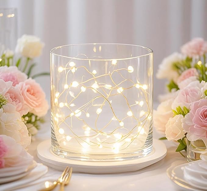 8" Wide 8" Tall Large Hand Blown Sturdy Clear Cylinder Glass Vase, Centerpiece Flower Vase for Rose, Tulip, Boquets, Hurricane Candle Holder (1, 8"x8")