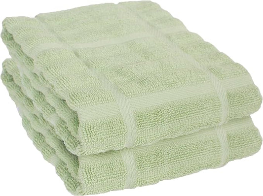 All-Clad Solid Kitchen Towels: Highly Absorbent, Super Soft Long Lasting - 100% Cotton, 17"x30" Tea Towels for Cleaning & Drying Dishes, Pans, Glassware, or Countertops, (2-Pack), Fennel