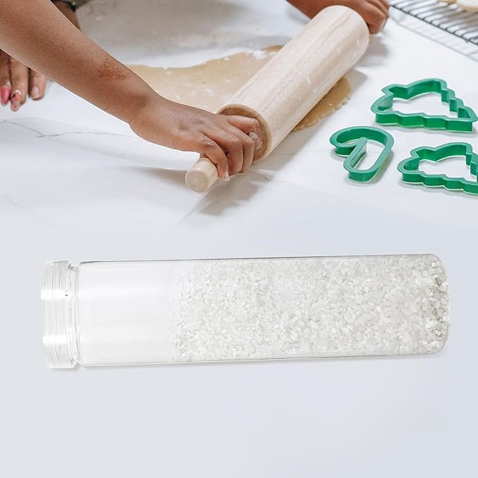 Angoily 3Pcs Transparent PET Round Kitchen Canisters with Sealing Lids Food Storage Containers for Grain Pasta Flour Cereal Food Storage Organization