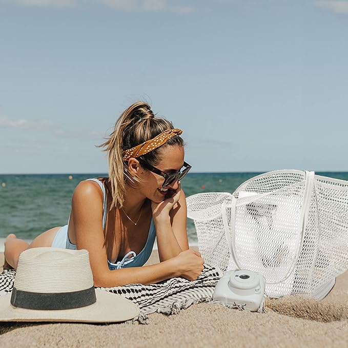 KALIDI BeachNylon Mesh Tote Bag, Casual Tote Bag Hobo Women Foldable MAX 23L Shoulder Bag For Beach Picnic Vacation