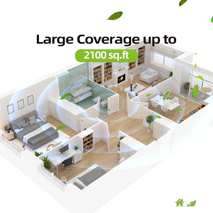 Air Diffusers for Home, Waterless Essential Oil Diffuser Large Room 2100 sq ft Coverage with Remote Control, Aluminum Scent Diffuser Starter Kit, 100ml New White Tea Essential Oil Included