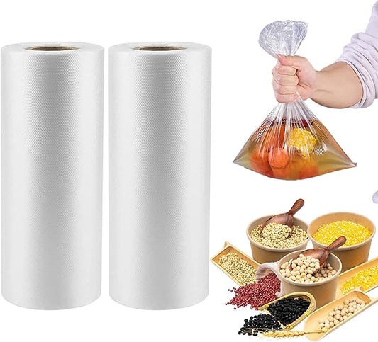 700 Count 12 x 20 Inches Clear Plastic Produce Bags Roll, Clear Grocery Bag for Bread, Fruits, Vegetable, Kitchen, 350 Bags/Roll - 2 Rolls