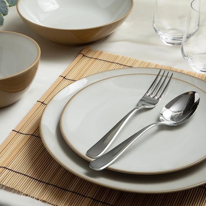 Larder & Vine Ceramic Stoneware Dinnerware 16-Piece Set, 4 Place Settings (Sand)