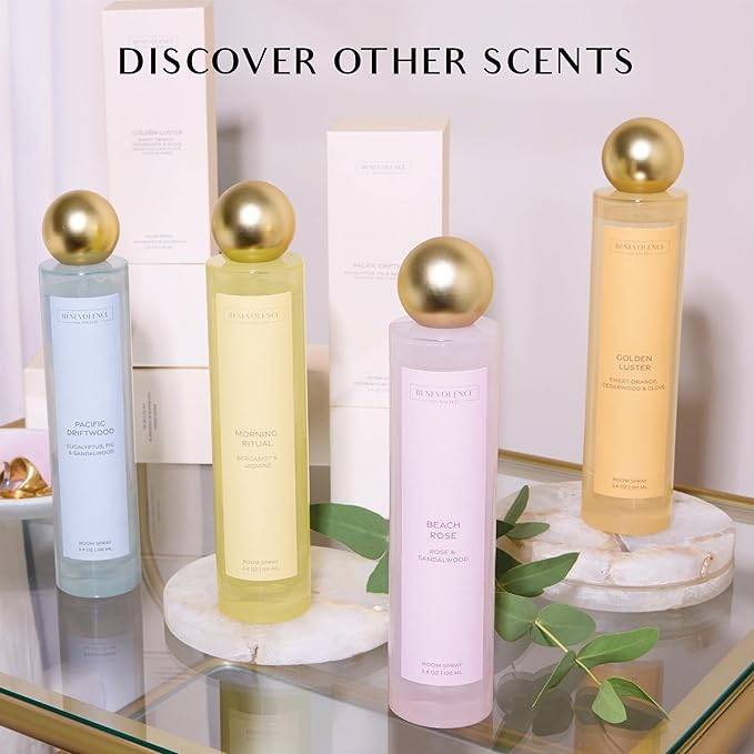 Bergamot & Jasmine Room Spray | Benevolence LA Air & Fabric Freshener for Home & Linen | Fresh Floral Scent, Relaxing Home Fragrance, Holiday Gift Idea for Her, Gifts for Women