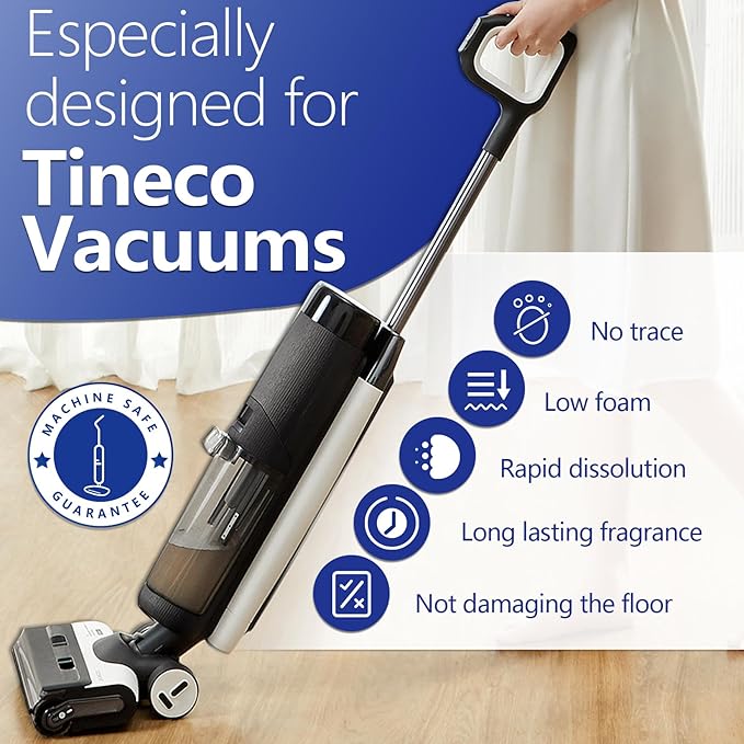 Floor Cleaning Solution, 12PCS Lavender & Sweet Orange Scent Cleaning Tablets Compatible with Tineco Wet/Dry Vacuum, Deep Cleans Low Foam Formula for All Hard Floors