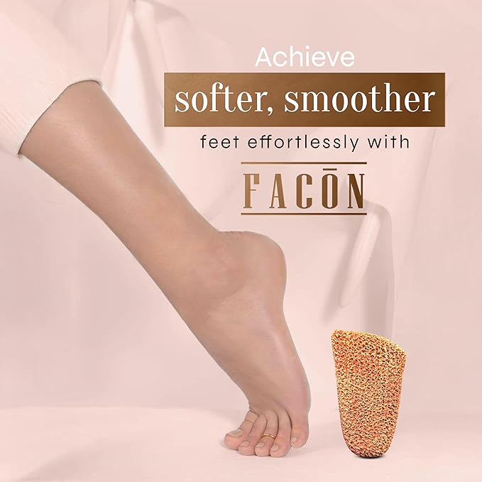 Facón Pumice Stone for Feet Callus Remover - Terra-Cotta Foot Scrubber with 2 Sides, 100% Pure Natural Foot Pumice Stone, Pedicure Pumice Stone Scrubber, Foot Exfoliator, Removes Calluses & Dead Skin