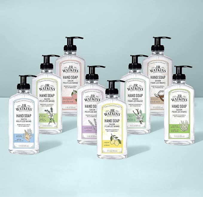 J.R. Watkins Gel Hand Soap, 3 Pack of 11 Fl Oz, Rosewater