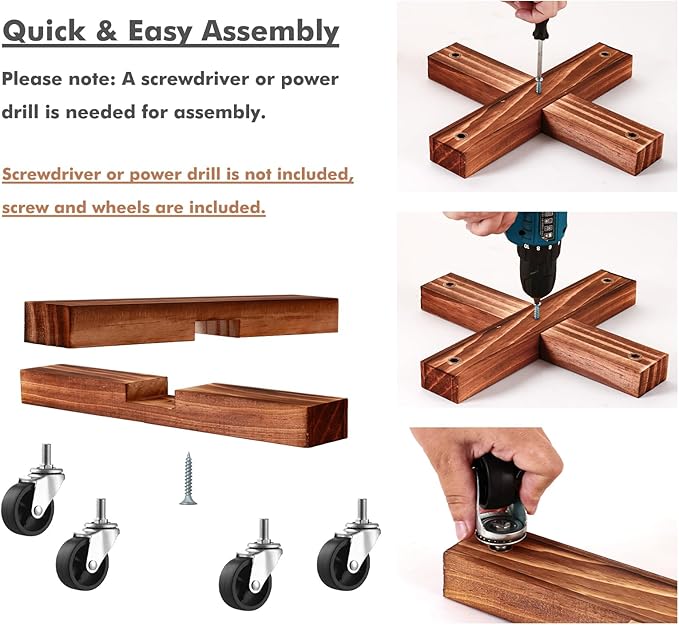 Wooden Plant Caddy with Wheels 12 Inch Rolling Plant Stand on Wheels Heavy Duty Plant Dolly for Large Plants Plant Roller with Wheels Planter Wheels Base Indoor & Outdoor, Pine