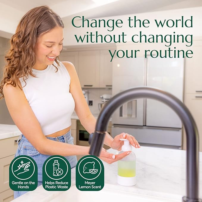 CLEANOMIC Foaming Hand Soap Tablets (6 Pack) - Foaming Hand Soap Refills, Foam Soap Refill, Hand Wash Foaming Soap Refill Tabs, Foaming Soap Tablets (Meyer Lemon)