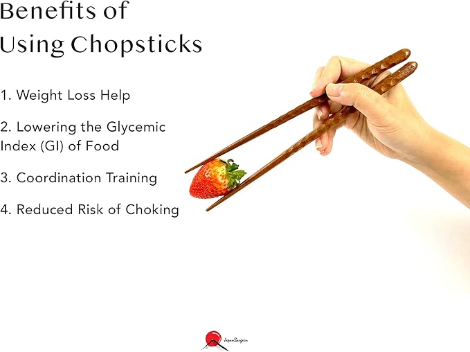 JapanBargain 4516x2, Hardwood Reusable Chopsticks Japanese Chinese Korean Wood Chop Sticks Hair Sticks 5 Pair Gift Boxed Set Dishwasher Safe, 9 inch, Natural, Set of 2