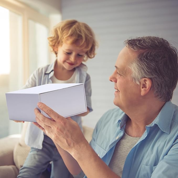 4 Pack 8x8x4 Inches Gift Boxes with Magnetic Closure Lids, White Magnetic Box for Wedding, Groomsmen Bridesmaid Proposal, Birthdays, Mother's Day