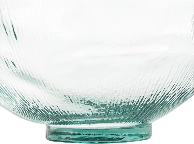 Deco 79 Recycled Glass Handmade Decorative Vase Ribbed Spanish Bottle Centerpiece Vase, Flower Vase for Home Decoration 13" x 13" x 17", Clear