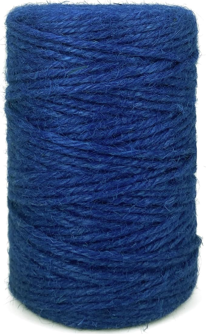 Leecogo Royal Blue 2.5mm Jute Twine 328 Feet Heavy Duty Garden Twine String for Gardening Plant Crafts and Decorative Projects