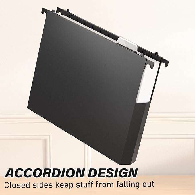 Extra Capacity Hanging File Folders Letter Size,Heavy Duty 2" Expandable Hang Folder with Tabs,6 Pack Plastic File Cabinet Folders,Hanging File Organizer for Bulk Files/Medical Charts