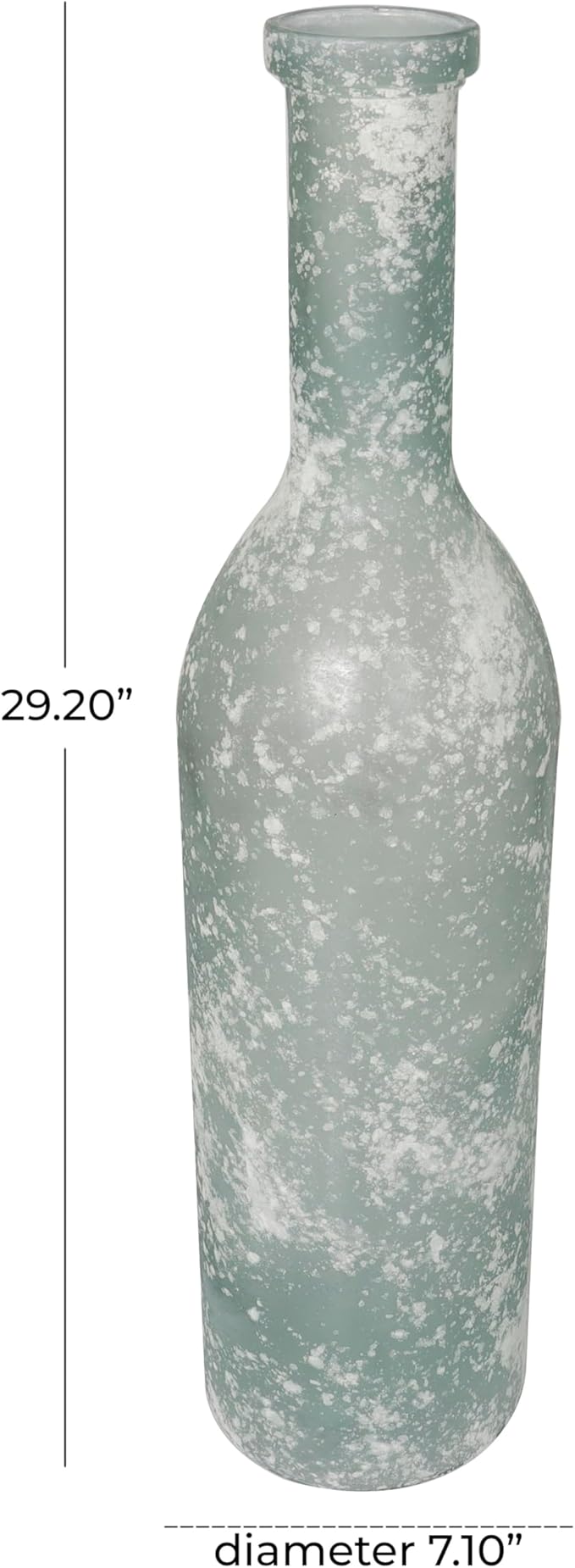 Deco 79 Recycled Glass Handmade Decorative Vase Frosted Spanish Bottle Centerpiece Vase, Flower Vase for Home Decoration 7" x 7" x 29", Clear