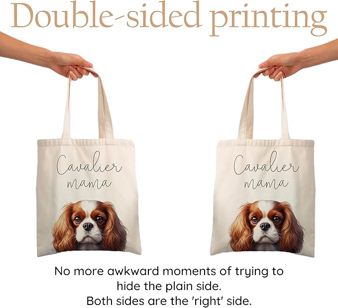 Dog Mama Tote Bag – Cute Dog Lover Canvas Bag, Reusable Shopping Shoulder Bag for Women, Pet Mom Gift,