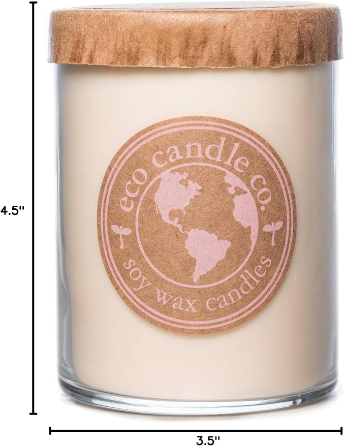 Eco Candle Co Recycled Candle, 18 oz, Cupcake, Double WickTumbler - Scents of Yellow Cake & Icing - Cupcake; 100% USA Made Scented Soy Candles; White; Great Long Lasting Scent