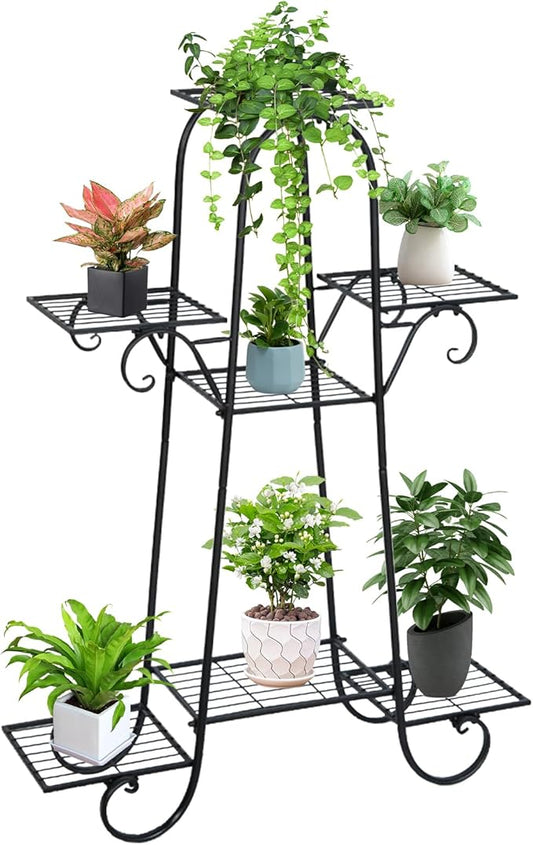 Metal Plant Stand Indoor and Outdoor, 7 Tier Plant Stands, Flower Pot Holder Shelf for Multi Plants, for Patio Garden Living Room Balcony Bedroom