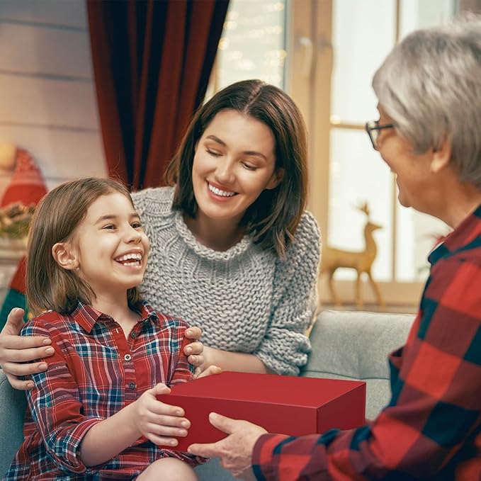 Red Gift Boxe 12" x 6" x 4" with Magnetic Closure Lid Gift Boxes for Presents,Bridesmaid Gifts Box,Cute Box,Birthday Gift box,Luxury for Gift Packaging, Magnetic Gift Box for Wrapping Gifts (Red/5PCS)