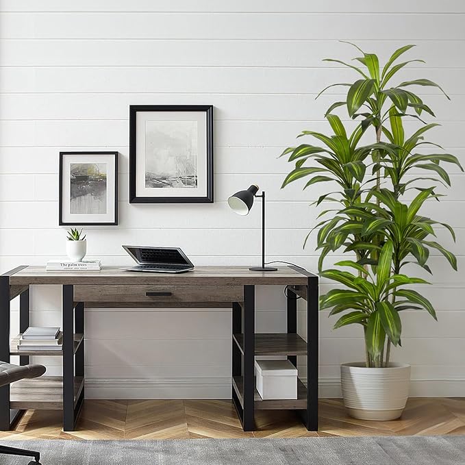 Artificial Dracaena Tree Indoor 5 FT Tall Fake Tree Artificial Tree Fake Yucca Potted Tree for Home Office Living Room Decor，Tall Artificial Plant for Housewarming