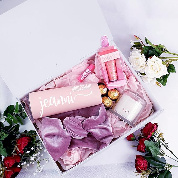 Aimyoo White Collapsible Gift Box with Magnetic Closure Lids 13.8x9x4.3 in, Bridesmaid Groomsmen Proposal Box, Large Rectangle Box for Present Graduation Storage 3 Pack