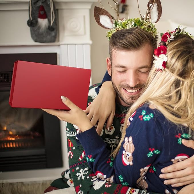 Gift Boxe 12" x 6" x 4" with Magnetic Closure Lid Gift Boxes for Presents,Bridesmaid Gifts Box,Cute Box,Birthday Gift box,Luxury for Gift Packaging, Magnetic Gift Box for Wrapping Gifts (Red)