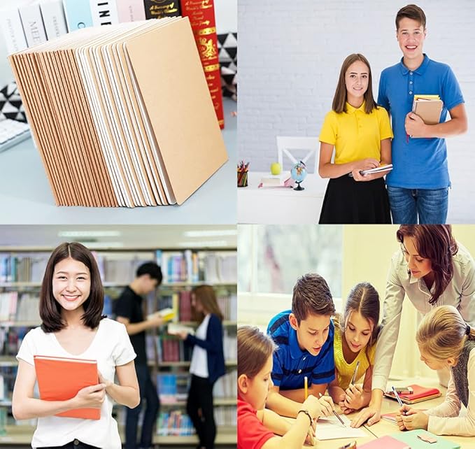 32 Pack Notebook Journals for Travelers, Students and Office, Writing Diary Subject Notebooks Planner with Thick Paper, 60 Pages, 30 Sheets, 8.3x5.5 inch, A5 Size, Travel Journal Set (Lined)