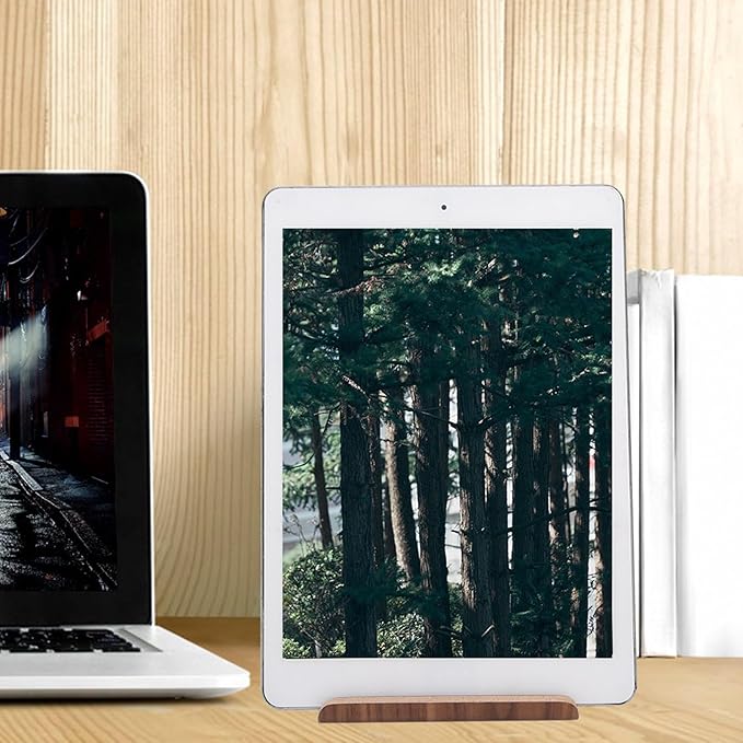 Wooden Cell Phone Stand, Cell Phone Holder Tablet Stand, Non Slip Stable Desktop Phone Stand for Tablet PCs, Artwork, Phone