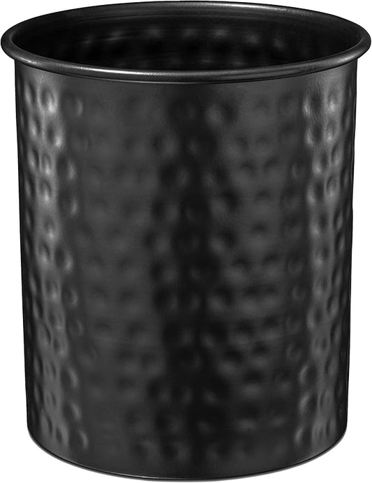 Monarch Abode Hand Hammered Kitchen Utensil Holder for Kitchen Counter, Spatula, Ladle, and Large or Small Spoon Holder, Decorative Cooking Utensil Crock Organizer for Countertop, Matte Black