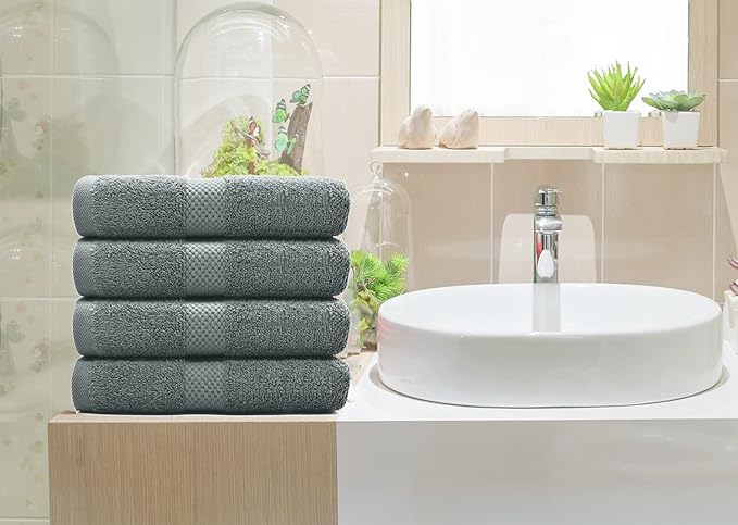 DAN RIVER 6-Pack Premium Hand Towels (16x28 Inches) - 100% Cotton, Ultra Soft, Lightweight, Highly Absorbent Towels for Bathroom, Spa, Gym, Salon, Hotel, and Travel - 550 GSM – Gray