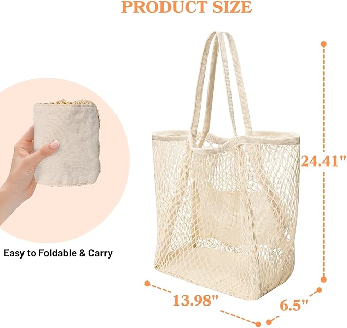 Ofiray-home Cotton Christmas Tote Bag for Woman, Reusable Mesh Grocery Bags with Handles, Greeting Card, Ideal Xmas Gift