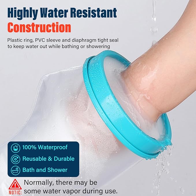 Waterproof Cast Covers for Shower Arm Adult Cast Cover Protector Shower Bag to Keep Wounds Dry for Arm, Hands, Wrists, Elbow, Fingers [2025 New Reusable]