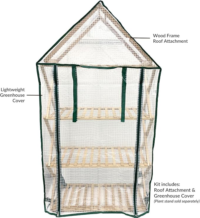 Ferry Morse Greenhouse Kit Roof Attachments and Greenhouse Cover for Plant Stand