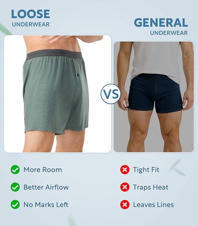 DAVID ARCHY Mens Underwear Bamboo Rayon Boxers for Men Breathable and Cool Men's Boxer Shorts with Button Fly 3 or 5 Pack