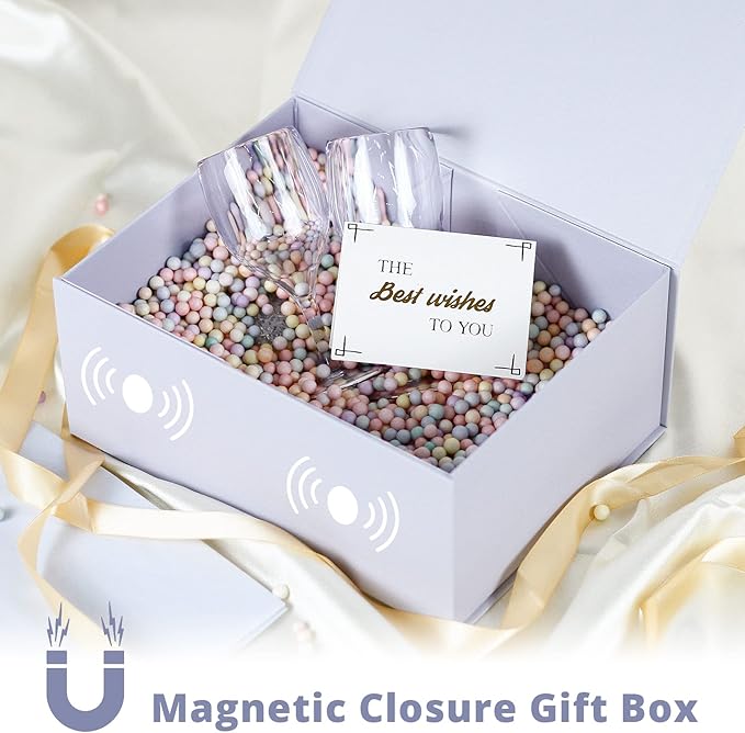 MOYEUPAC Purple Gift Box,9" X 7" X 4" with Lids for Presents Magnetic Closure Gift Packaging for Christmas, Halloween, Birthday and Various Holidays