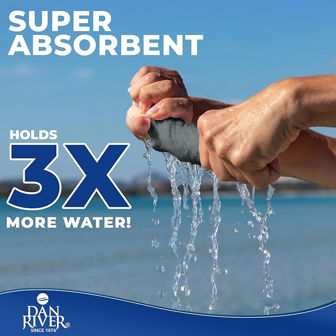 DAN RIVER 8 PC Luxury Bath Towels for Bathroom, 2 Bath, 2 Hand, and 4 Wash Cloths, 600 GSM 100% Ring Spun Cotton Towel Set, Highly Absorbent, Gym, Hotel, and Spa, Grey