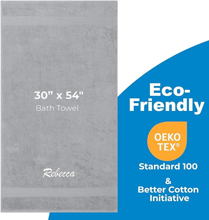 Kaufman - Personalized Velour Beach and Pool Towel 100% Cotton 30in X 60in Solid Color Bath Towel Embroidered (Dove Grey)