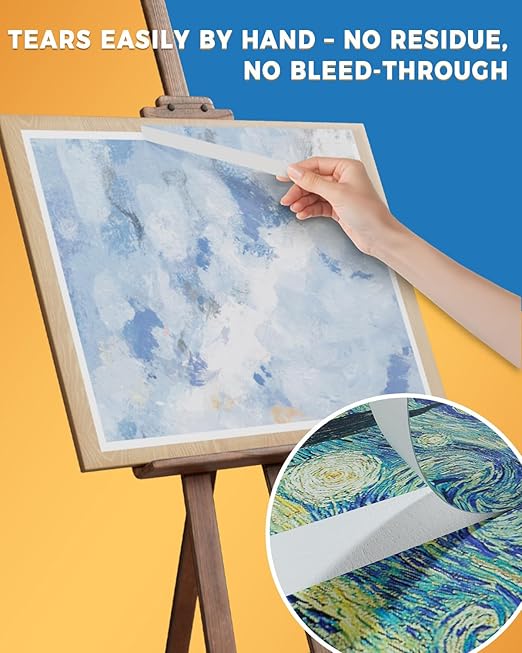 SWRT Masking Tape 2 Inche Wide × 55Yds– 4 Roll Bulk Pack (220 Yards Total), Strong Adhesive, Easy Tear, Clean Removal, White Painter’s Tape for Painting, DIY, Crafts, Home & Office