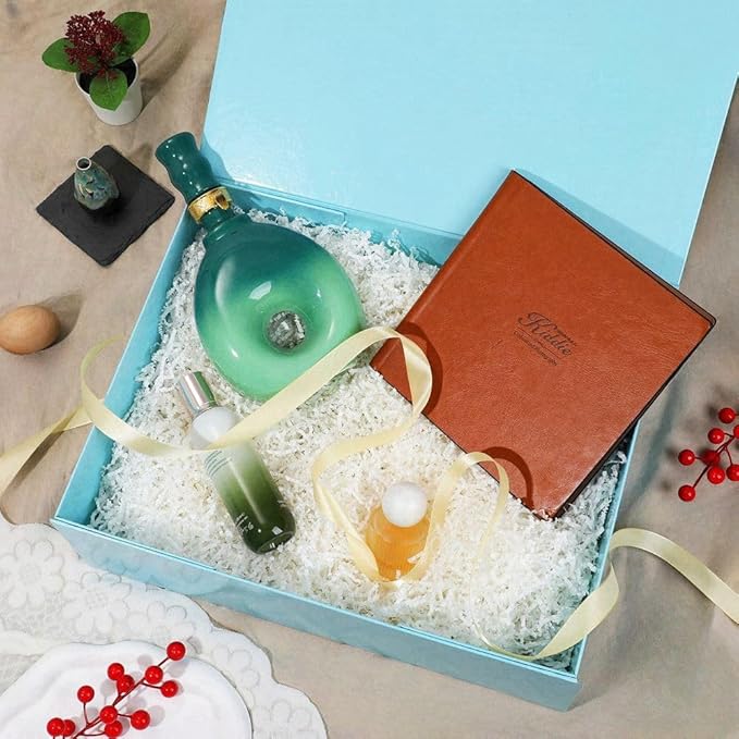 Extra Large Gift Box 16.5x14x5.5 Inches,Blue Gift Boxs for Presents with Lid Magnetic Closure Collapsible,Groomsman Proposal Box,Birthday, Christmas,for Clothes and Large Gifts