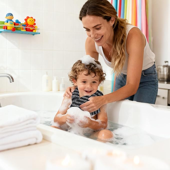 Bathroom Bath Towel, Soft Scrubber, Quick Dry Absorbent Fabric, Long Handle Back Scrub, Personal Care Tool for Shower Tub Sauna Home Daily Family Women Friends